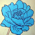 Contemporary, blue, rose, flower